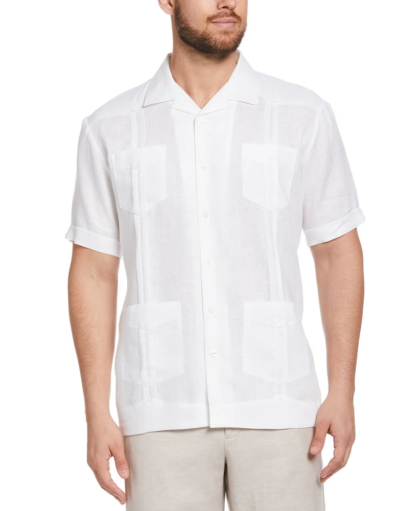 Cubavera Men's 100% Linen Short Sleeve 4 Pocket Guayabera Shirt