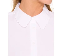 CeCe Women's Eyelet Embroidered Cotton Sleeveless Blouse