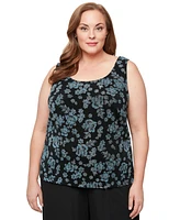Alex Evenings Plus Glitter-Knit Tank Top & Jacket