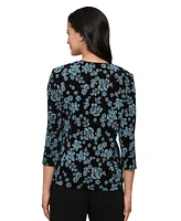 Alex Evenings Women's Printed Glitter-Knit Scoop-Neck Tank Top & Jacket