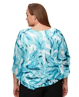 Alex Evenings Plus Printed Burnout Blouse