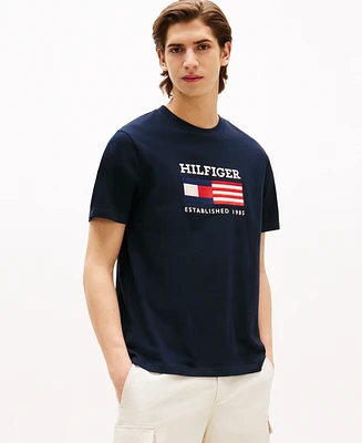 Tommy Hilfiger Men's American Monotype Flag Box T-Shirt
