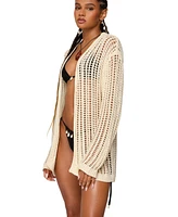 Edikted Women's Darcee Oversized Crochet Cardigan