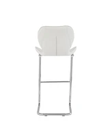 Set of Four Metal Bar Height Chairs with Low Back for Kitchen or