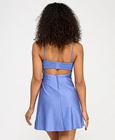 Emerald Sundae Juniors' Lace-Trim Fit & Flare Dress