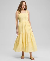 And Now This Women's Embroidered Cotton Maxi Dress, Exclusively at Macy's