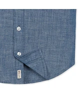 Hope & Henry Boys Organic Short Sleeve Chambray Button Down Shirt