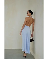 WeWoreWhat Women's Halter Tie Neck Maxi Dress
