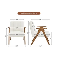 Yaheetech Mid Century Boucle Upholstered Lounge Chair