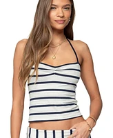Edikted Women's Lorenza Striped Halter Top