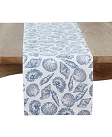 Saro Lifestyle Seaside Sea Shells Table Runner, 14 "x 72"