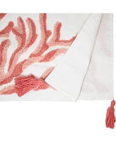 Saro Lifestyle Seaside Embroidered Coral Table Runner, 16" x 72"