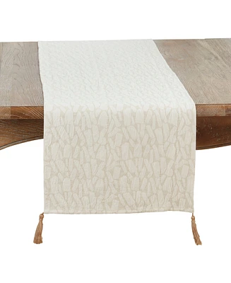 Saro Lifestyle Mixed Linen Jacquard Table Runner
