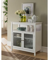 Kings Brand Furniture 2-Door Sideboard Buffet Storage Cabinet for Dining Room, Kitchen Accent Cabinet (White