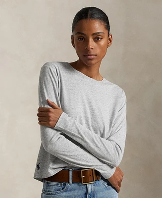 Polo Ralph Lauren Women's Shrunken-Fit Jersey Long-Sleeve Tee