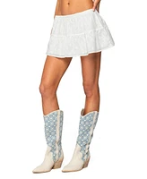 Edikted Women's Dora Eyelet Flared Mini Skirt