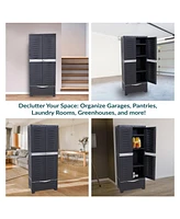 Lockable Storage Cabinet – Indoor or Outdoor Utility with 3 Adjustable Shelves
