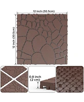 12" Patio Deck Tiles, Diy interlocking, 44pcs Red Brown