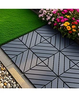 Plastic Interlocking Deck Tiles, 44 Pack