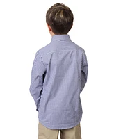 Tailorbyrd Big Boys Signature Gingham Long Sleeve Shirt