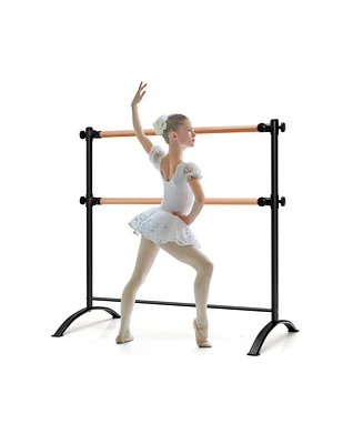 Portable Freestanding Double Ballet Barre for Home Dance and Stretching
