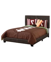 Solid and Manufactured Wood Full Upholstered Faux Leather Bed Frame