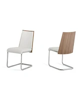Faux Leather Dining Chairs Set of 2 Modern Side Chairs for Home or Apartment