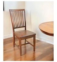 Chestnut Wood Slat Back Dining Chair for Kitchen or Dining Room