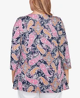 Ruby Rd. Plus Beaded Neck Knit Top