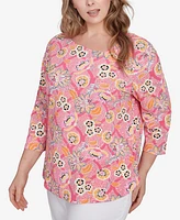 Ruby Rd. Plus Floral Knit Top
