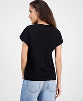 Guess Women's Cotton 4G Hotfix Short-Sleeve Crewneck Tee