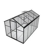 6x10 Polycarbonate Greenhouse Kit with Aluminum Frame and Adjustable Roof Vent