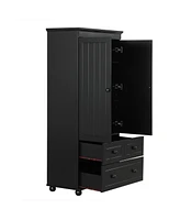 Tall Storage Cabinet with Three Drawers for Bathroom/Office, Black