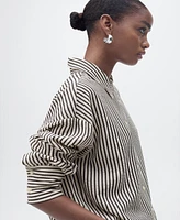 Mango Women's Striped Textured Shirt