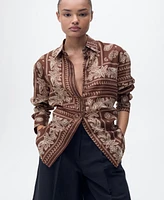 Mango Women's Cotton Paisley Shirt