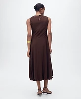 Mango Women's Puffed Hem Midi Dress
