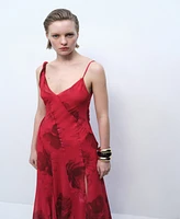 Mango Women's Asymmetrical Floral Dress