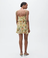 Mango Women's Ruffle Detail Short Floral-Print Dress
