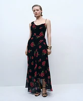 Mango Women's Long Floral-Print Dress