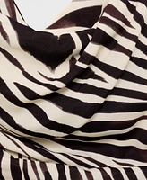 Mango Women's Zebra-Print Draped Blouse