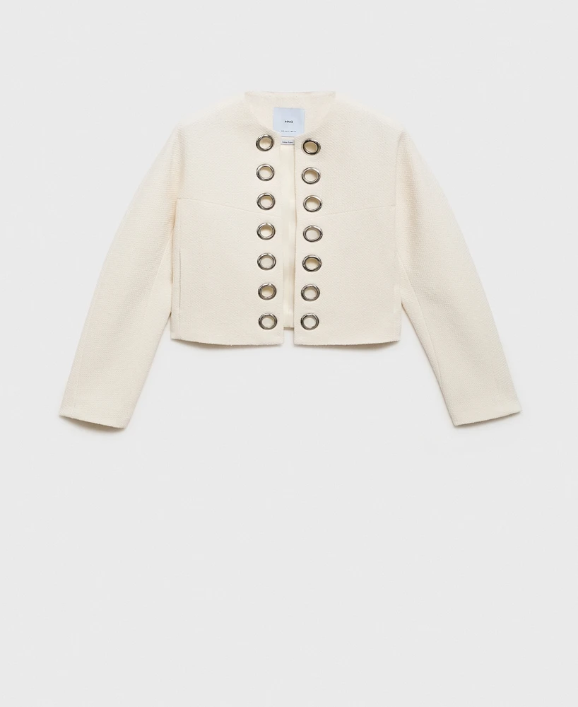 Mango Women's Perforated Trim Cotton Jacket