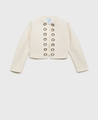 Mango Women's Perforated Trim Cotton Jacket