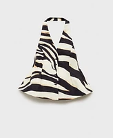 Mango Women's Zebra-Print Linen-Blend Vest