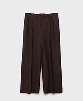Mango Women's Lyocell Suit Straight Pants
