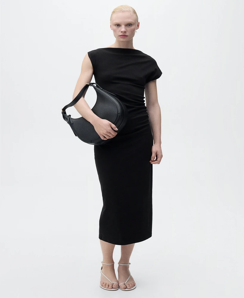 Mango Women's Draped Midi Dress