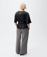 Mango Women's Belt Satin Blouse