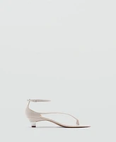 Mango Women's Wide Strap Leather Sandals