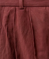 Mango Women's Wide Leg Wrinkled Suit Pants