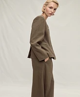 Mango Women's Seamless Linen Suit Pants