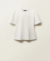 Mango Women's Short-Sleeved Peplum T-Shirt